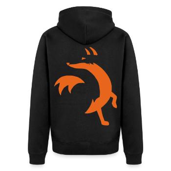 Skizze des Fuchses - Unisex Premium Bio Zip Hoodie - Schwarz - Hinten - Nico (187cm)