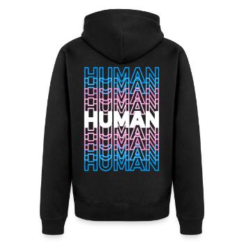 Transgenre humain - Veste à capuche bio Premium Unisexe - noir - Dos - Nico (187cm)