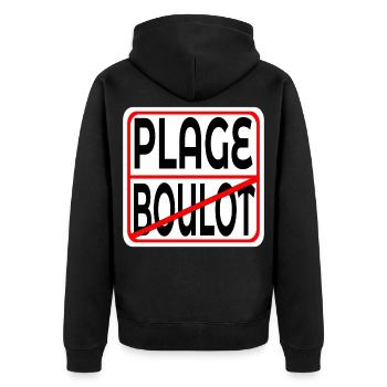 Début des vacances BOULOT PLAGE - Veste à capuche bio Premium Unisexe - noir - Dos - Nico (187cm)