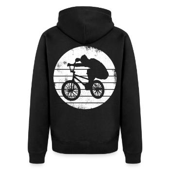 Cycliste BMX - Veste à capuche bio Premium Unisexe - noir - Dos - Nico (187cm)