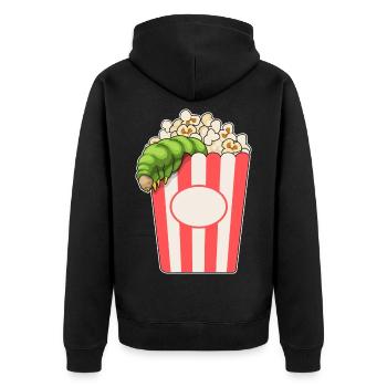 Caterpillar Popcorn - Unisex Premium Organic Zip Hoodie - black - Back - Nico (187cm)