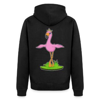 Couronne de flamant rose - Veste à capuche bio Premium Unisexe - noir - Dos - Nico (187cm)