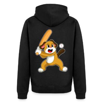 Chien Baseball Battes - Veste à capuche bio Premium Unisexe - noir - Dos - Nico (187cm)