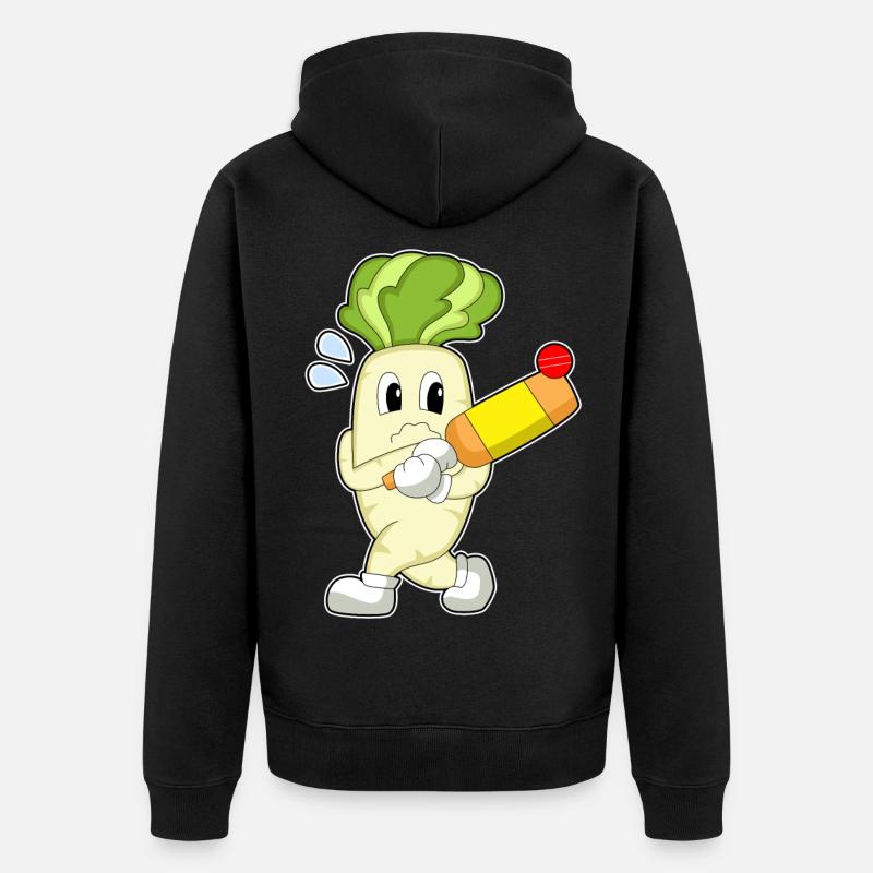 Radieschen Cricket Cricketschläger - Unisex Premium Bio Zip Hoodie - Schwarz