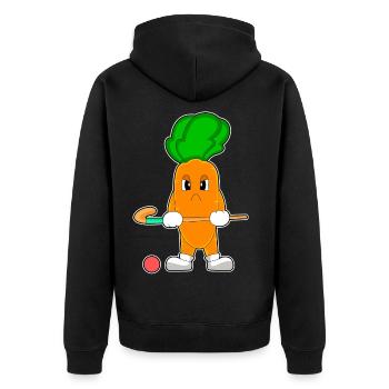 Karotte Feldhockey Feldhockeyschläger - Unisex Premium Bio Zip Hoodie - Schwarz - Hinten - Nico (187cm)