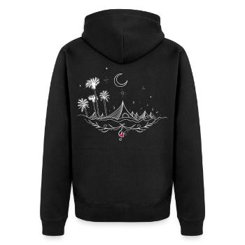 Festival de musique Festival de musique - Veste à capuche bio Premium Unisexe - noir - Dos - Nico (187cm)