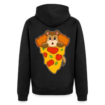 Meerkat Pizza - Unisex Premium Organic Zip Hoodie - black - Back - Nico (187cm)