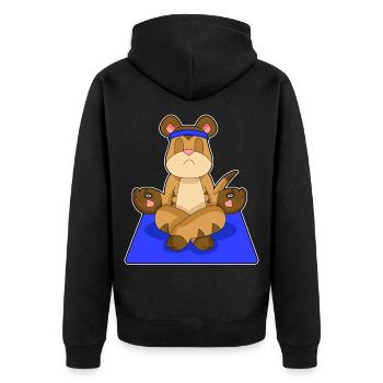 Meerkat Yoga Fitness Meditation - Unisex Premium Organic Zip Hoodie - black - Back - Nico (187cm)