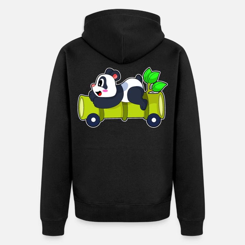 Panda Bamboo Car - Veste à capuche bio Premium Unisexe - noir