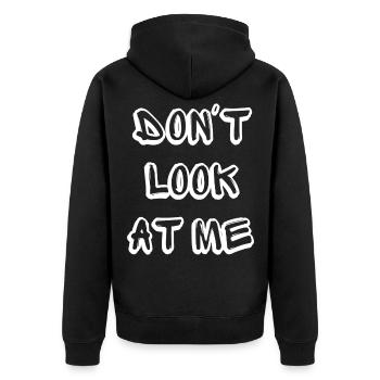 Ne me regarde pas - Lustiger Spruch Design - Veste à capuche bio Premium Unisexe - noir - Dos - Nico (187cm)