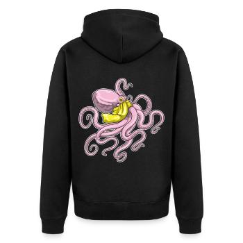 Echarpe de pieuvre - Veste à capuche bio Premium Unisexe - noir - Dos - Nico (187cm)