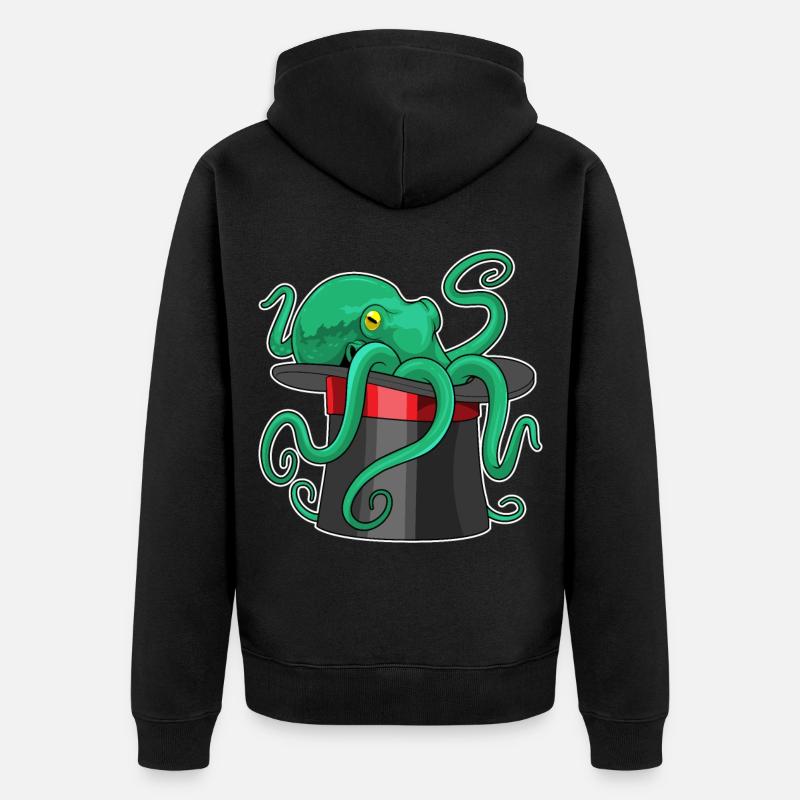 Octopus Wizard Cylindre - Veste à capuche bio Premium Unisexe - noir