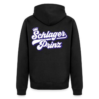 Schlager Prinz | Farben änderbar - Unisex Premium Bio Zip Hoodie - Schwarz - Hinten - Nico (187cm)