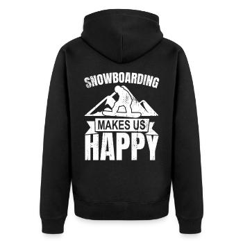 Slogan snowboard - Veste à capuche bio Premium Unisexe - noir - Dos - Nico (187cm)