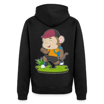 Randonnée à dos Monkey Hiker - Veste à capuche bio Premium Unisexe - noir - Dos - Nico (187cm)