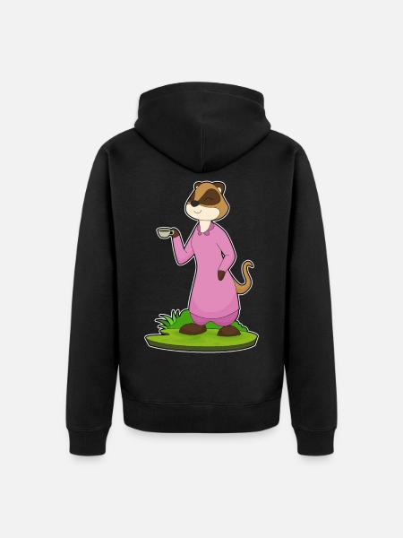 Meerkat Coffee Mug - Unisex Premium Organic Zip Hoodie - black