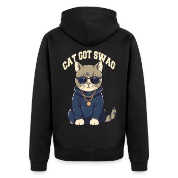 Vous avez Swag Cat avec des lunettes de soleil - Veste à capuche bio Premium Unisexe - noir - Dos - Nico (187cm)