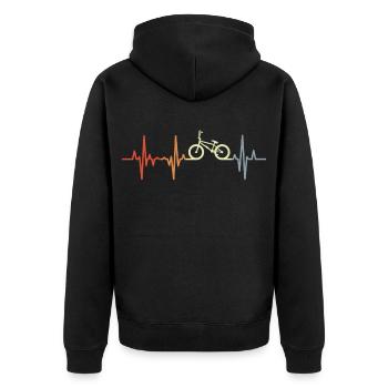 Retro BMX Herschlag - Unisex Premium Organic Zip Hoodie - black - Back - Nico (187cm)