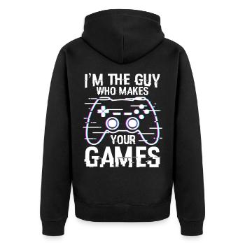 Type of games developed - Unisex Premium Organic Zip Hoodie - black - Back - Nico (187cm)