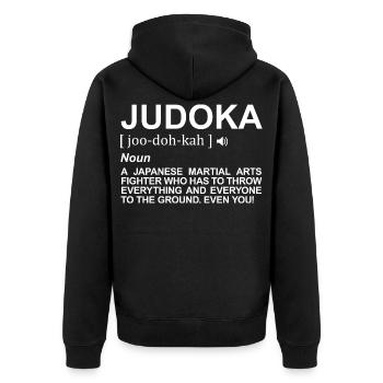 Signification du judoka - Veste à capuche bio Premium Unisexe - noir - Dos - Nico (187cm)