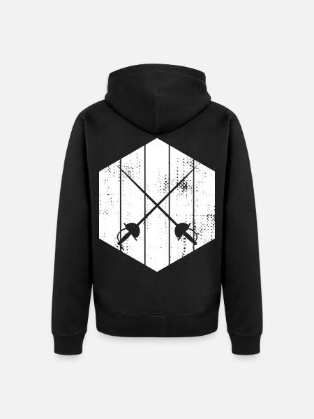 Fencing Swords Sketch - Unisex Premium Organic Zip Hoodie - black
