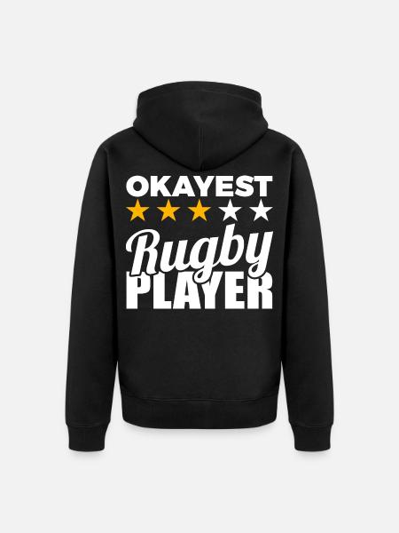 Funny rugby player - Unisex Premium Organic Zip Hoodie - black