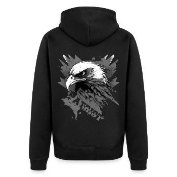 Aigle patriotique avec lettrage - Veste à capuche bio Premium Unisexe - noir - Dos - Nico (187cm)