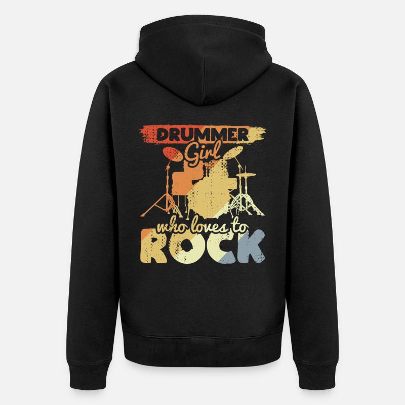 Fille batteuse - Veste à capuche bio Premium Unisexe - noir