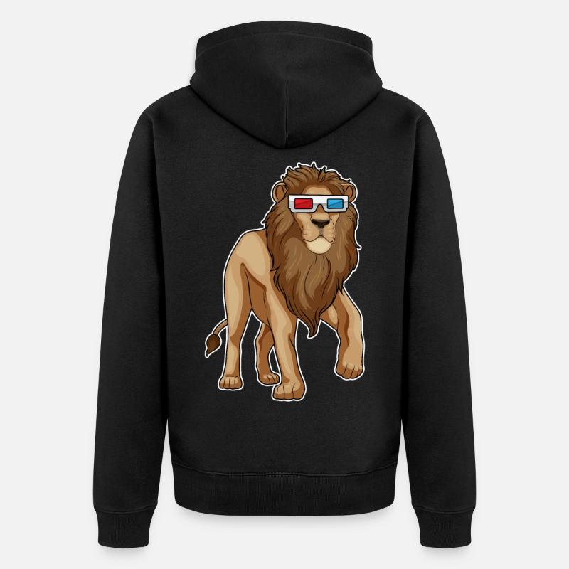 Lunettes Lion - Veste à capuche bio Premium Unisexe - noir
