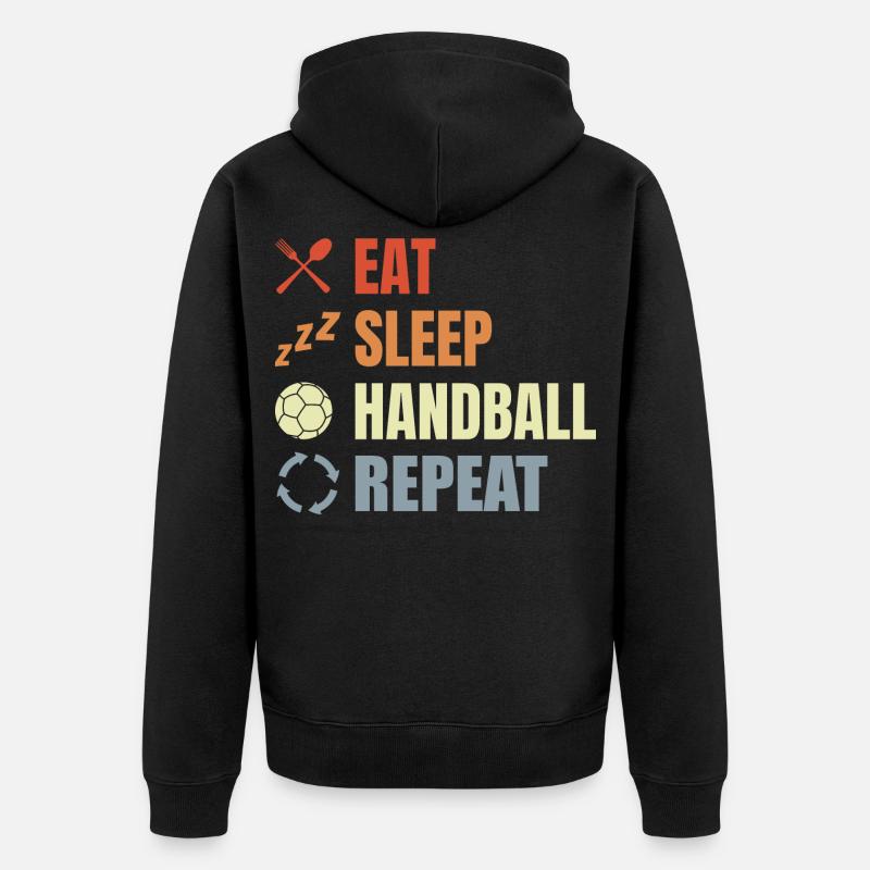 Manger dormir Handball Répéter - Veste à capuche bio Premium Unisexe - noir