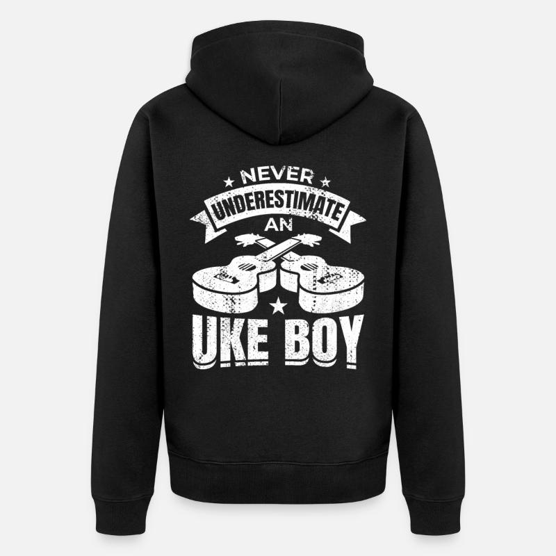 Kleiner Ukulelist - Unisex Premium Bio Zip Hoodie - Schwarz