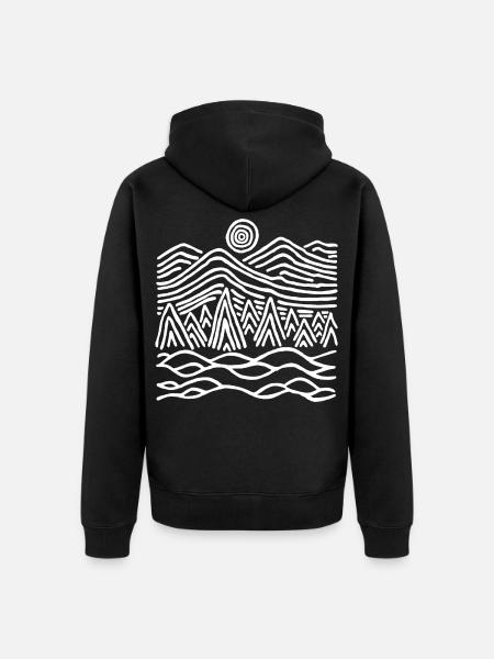 Paysage blanc étrange - Veste à capuche bio Premium Unisexe - noir