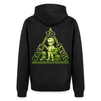 Back to school - green - Unisex Premium Organic Zip Hoodie - black - Back - Nico (187cm)