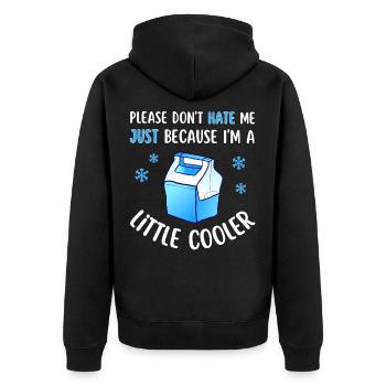 Don't hate me because I'm a little cooler - Unisex Premium Organic Zip Hoodie - black - Back - Nico (187cm)