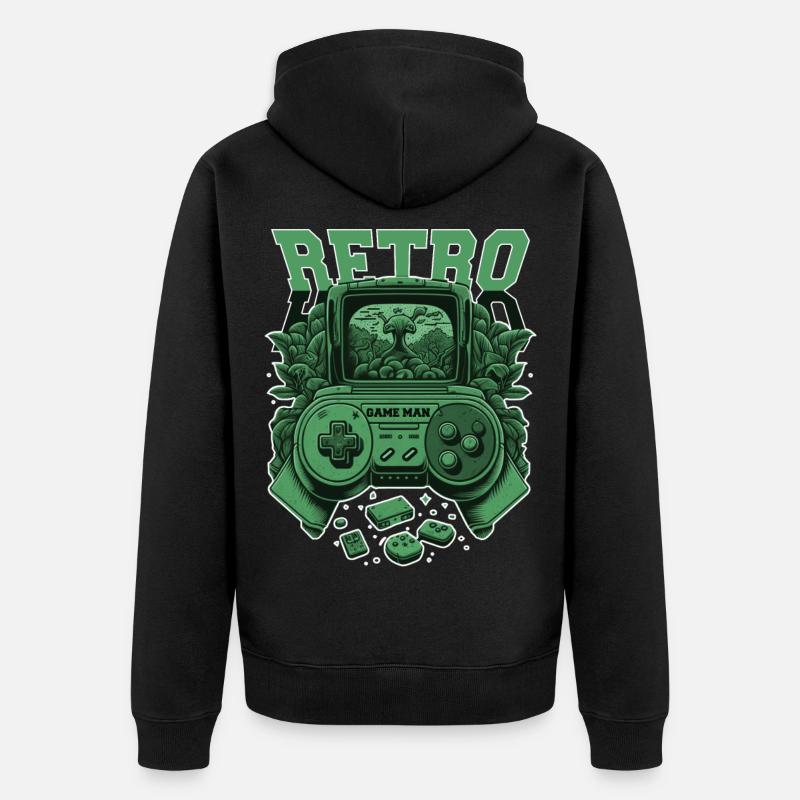 Console rétro - Veste à capuche bio Premium Unisexe - noir