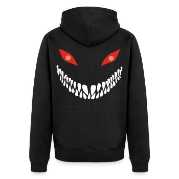Carnivorous Smile - Unisex Premium Organic Zip Hoodie - black - Back - Nico (187cm)