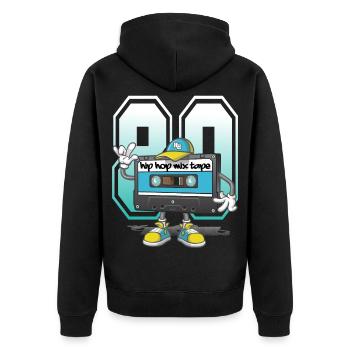hip hop mix tape - Veste à capuche bio Premium Unisexe - noir - Dos - Nico (187cm)