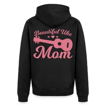 Uke Mama - Unisex Premium Organic Zip Hoodie - black - Back - Nico (187cm)