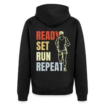 Répétition d’exécution prédéfinie - Veste à capuche bio Premium Unisexe - noir - Dos - Nico (187cm)