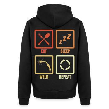 Manger Sommeil Soudure Répéter - Veste à capuche bio Premium Unisexe - noir - Dos - Nico (187cm)