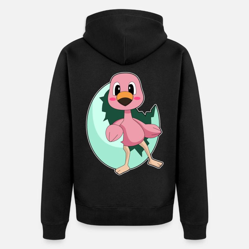 Œuf flamant rose - Veste à capuche bio Premium Unisexe - noir