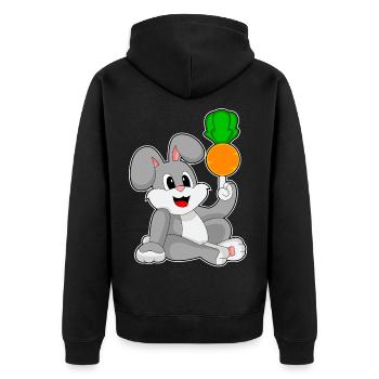 Rabbit carrot - Unisex Premium Organic Zip Hoodie - black - Back - Nico (187cm)