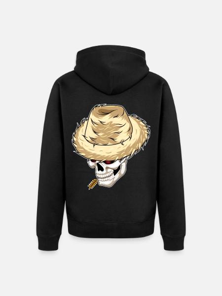 Ferme de blé Skull Farmer - Veste à capuche bio Premium Unisexe - noir