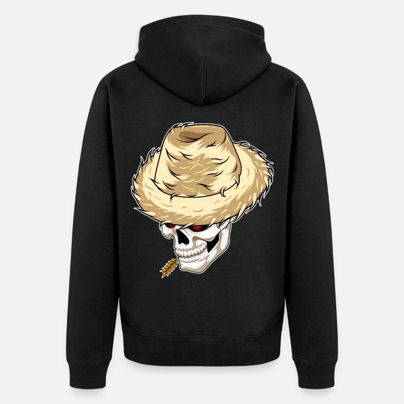 Ferme de blé Skull Farmer - Veste à capuche bio Premium Unisexe - noir