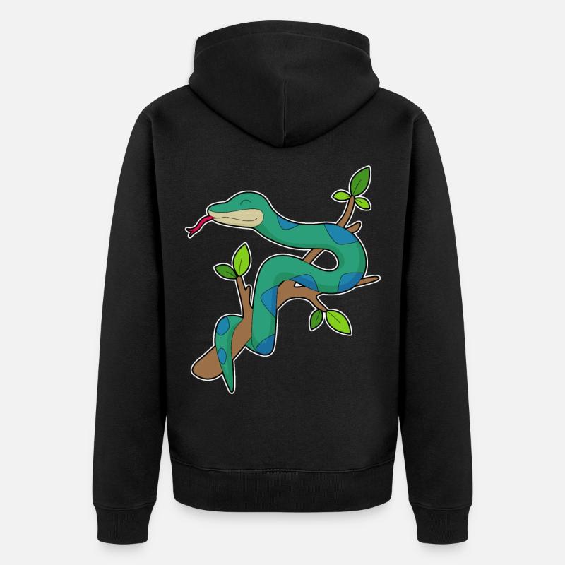 Branche de serpent - Veste à capuche bio Premium Unisexe - noir