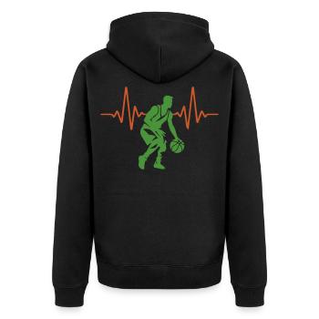 ECG Heartbeat Basketball Pulse | Couleurs changeantes - Veste à capuche bio Premium Unisexe - noir - Dos - Nico (187cm)