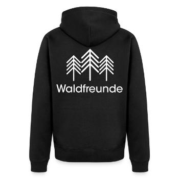 Waldfreunde Bäume Symbol Logo icon Gemeinschaft - Unisex Premium Bio Zip Hoodie - Schwarz - Hinten - Nico (187cm)