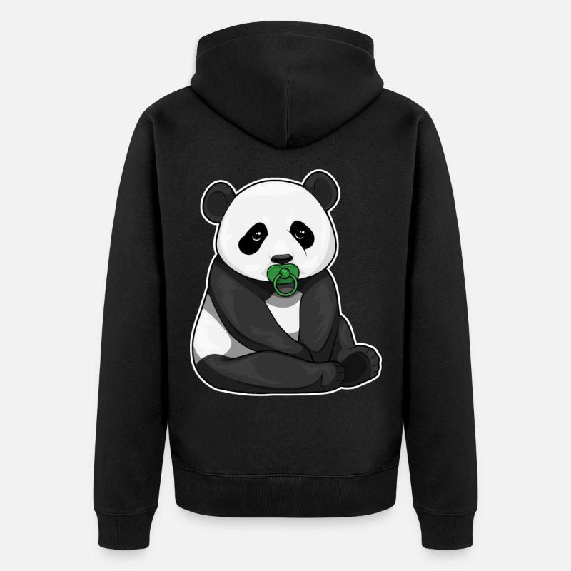 Tétine pour bébé panda - Veste à capuche bio Premium Unisexe - noir