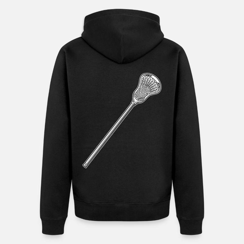 Dessin au bâton de crosse - Veste à capuche bio Premium Unisexe - noir