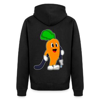 Karotte Feuerwehrmann Feuerwehrschlauch Feuerwehr - Unisex Premium Bio Zip Hoodie - Schwarz - Hinten - Nico (187cm)
